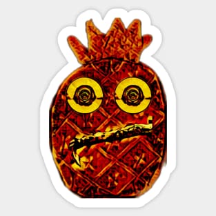 Ring-eyed pineapple in burnt orange Sticker